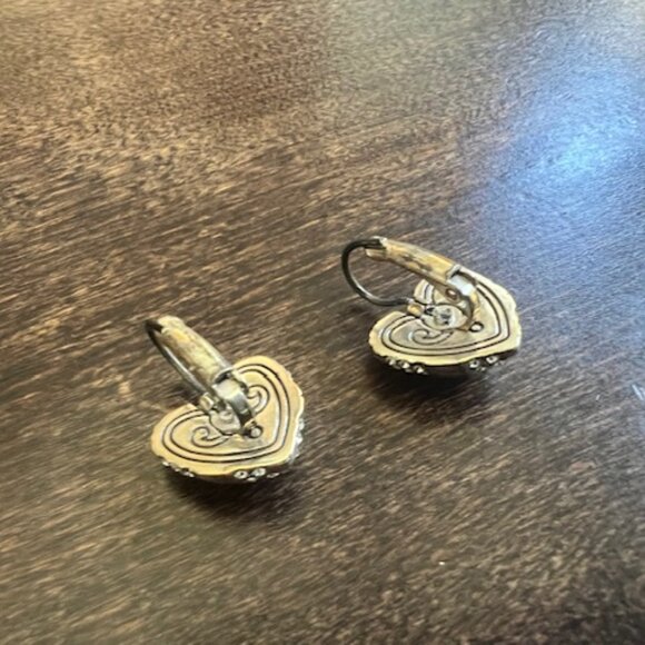 Brighton Silver Meridian Heart Earrings with Crystals – Silver Leverback - Picture 4 of 9